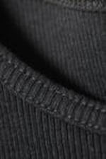 Dark Grey - Cropped Ribbed Cotton Tank - 4