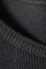 Dark Grey - Cropped Ribbed Cotton Tank - 4