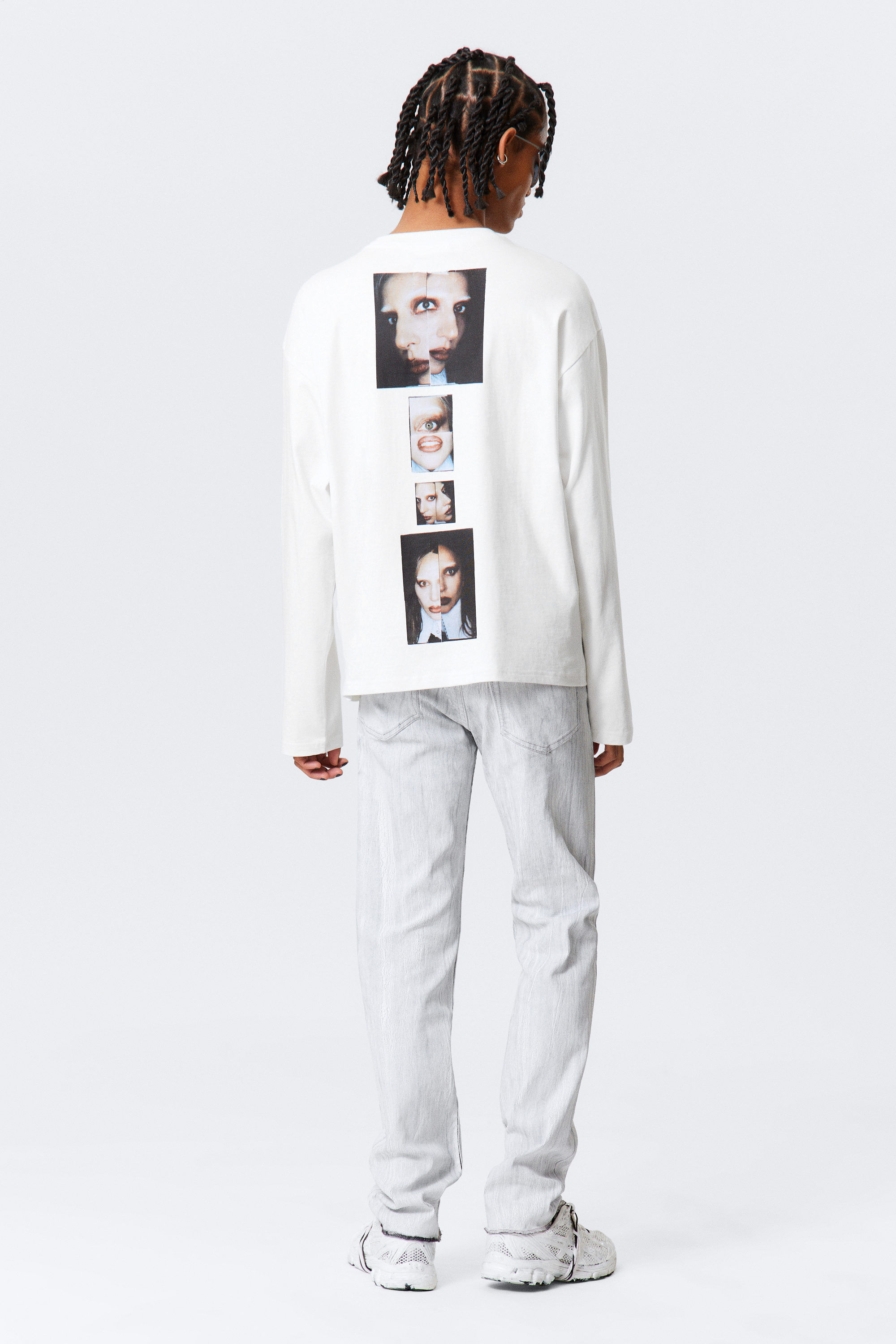 lady gaga long-sleeved t-shirt - Off-white | Weekday EU