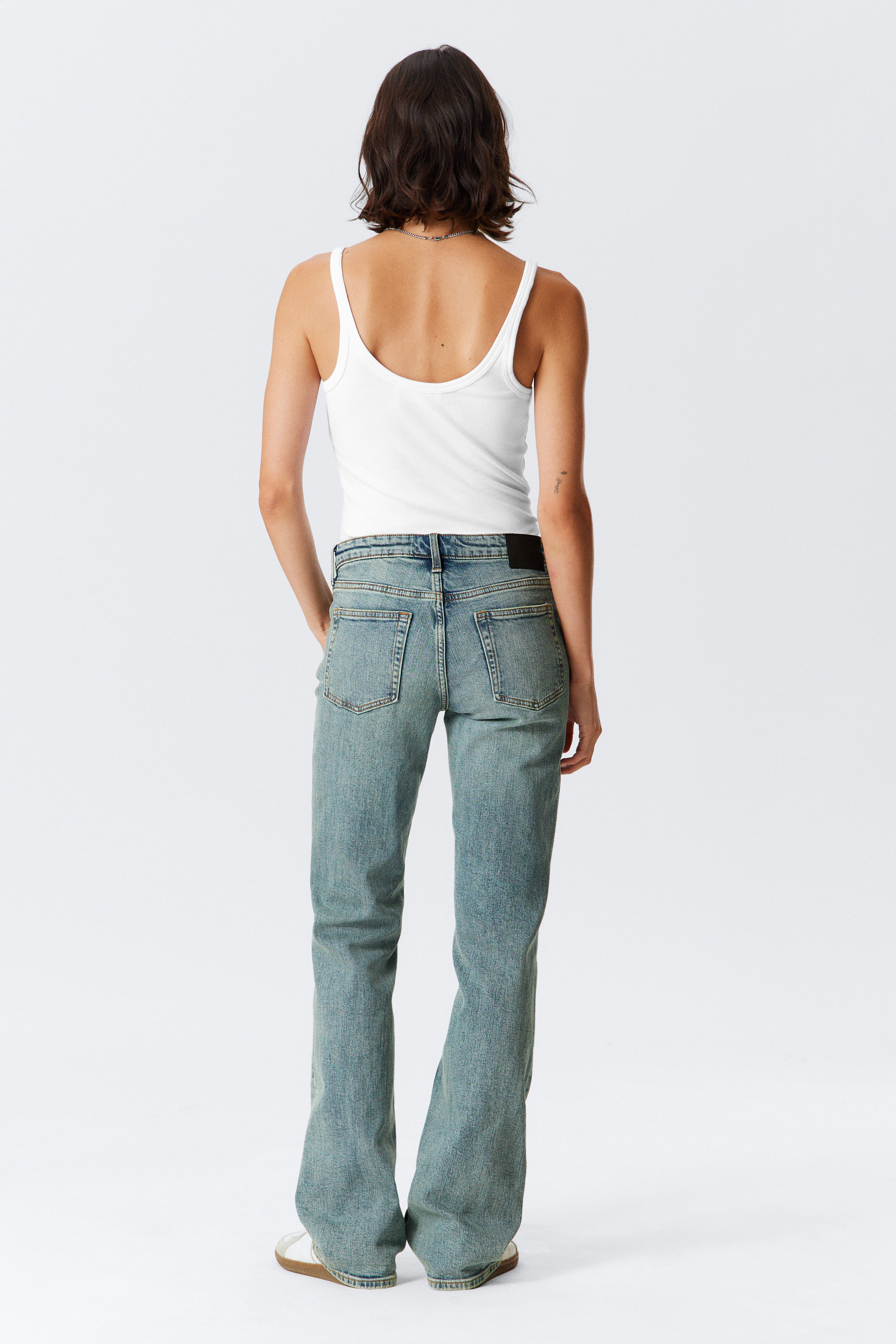 Perseus Blue - Medium Blue - Tension Mid Rise Slim Bootcut Leg Jeans - 4