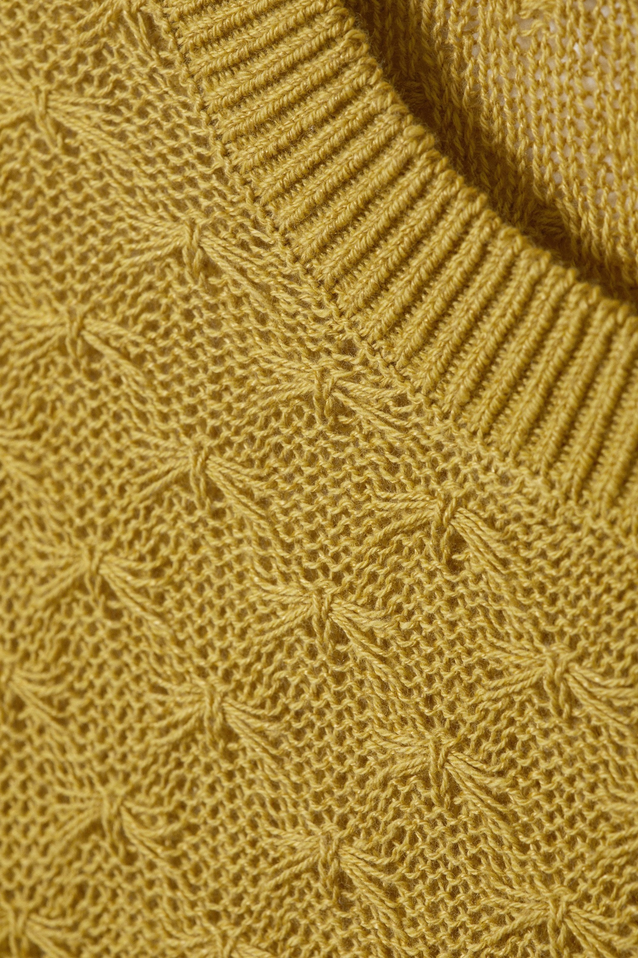Yellow - Krille Regular Linen Mix Sweater - 1