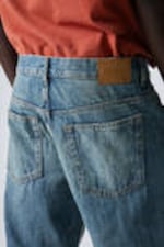 Cyan Dust - Medium Blue - Sphere Low Rise Loose Straight Leg Jeans - 4