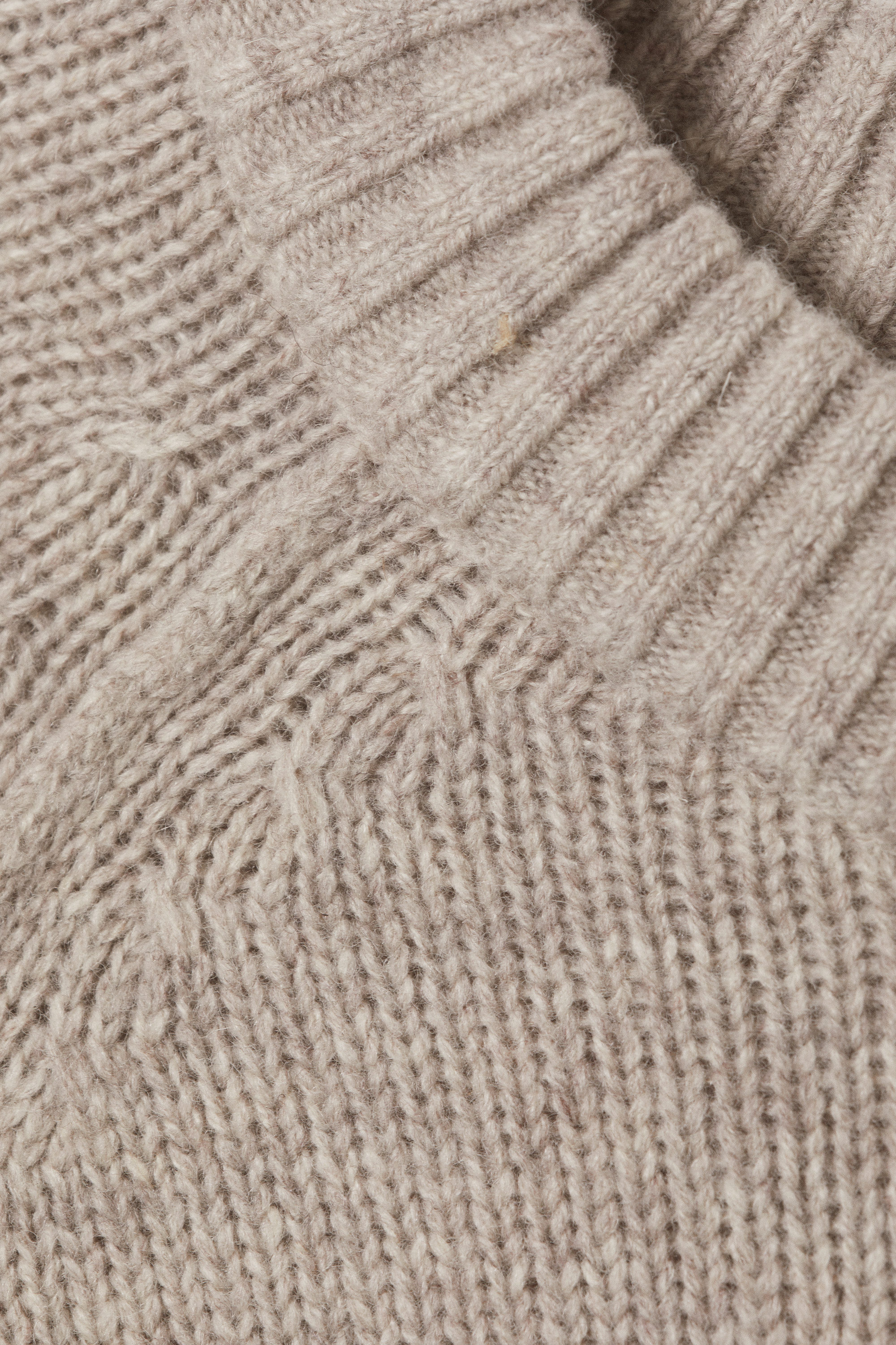 Light Mole Melange - Relaxed Knitted Wool Sweater - 5