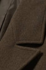 Dark Brown - Single Breasted Wool-blend Coat - 1
