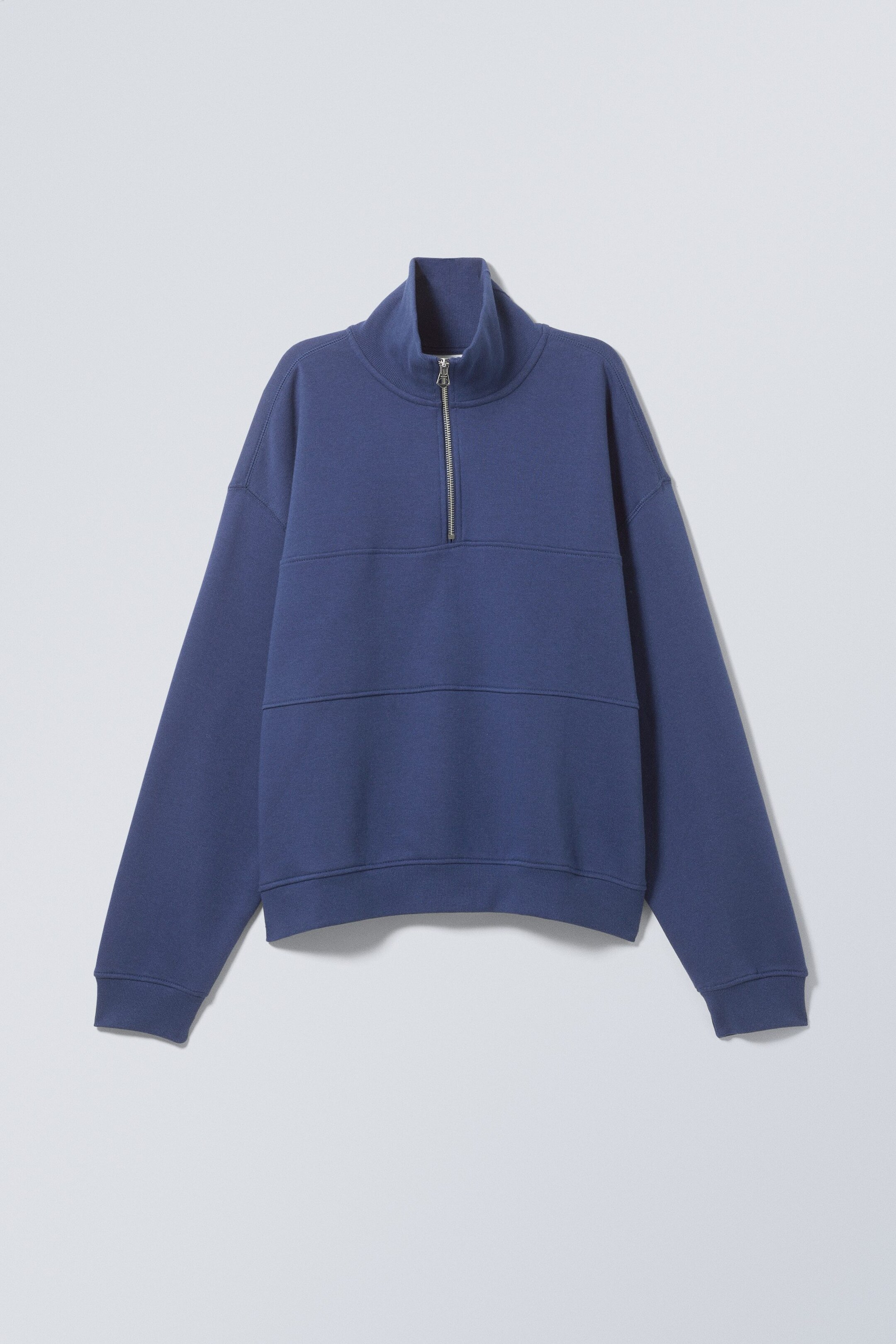 Dunkelblau - Sweatshirt Essence mit kurzem Reißverschluss - 1