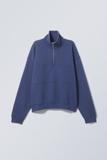 Dunkelblau - Sweatshirt Essence mit kurzem Reißverschluss - 0