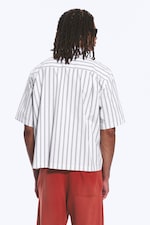 White & Black Stripes - Boxy Short-Sleeved Graphic Shirt - 3