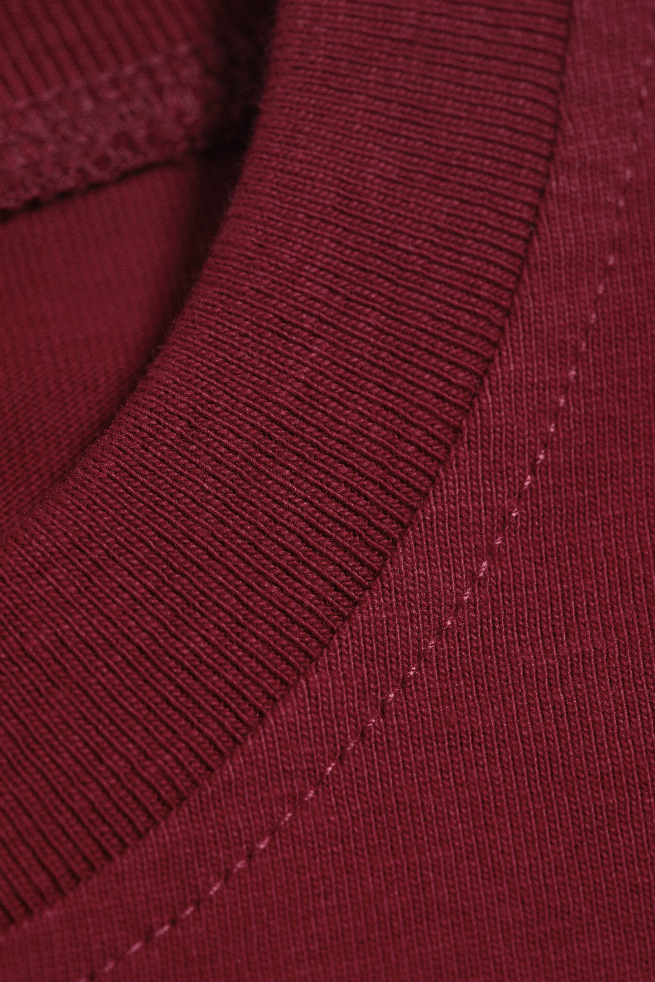 Dark Red - Oversized Long Sleeve T-shirt - 1
