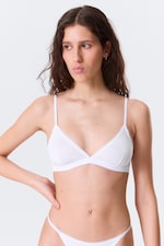 White - Soft Cotton Triangle Bra - 0