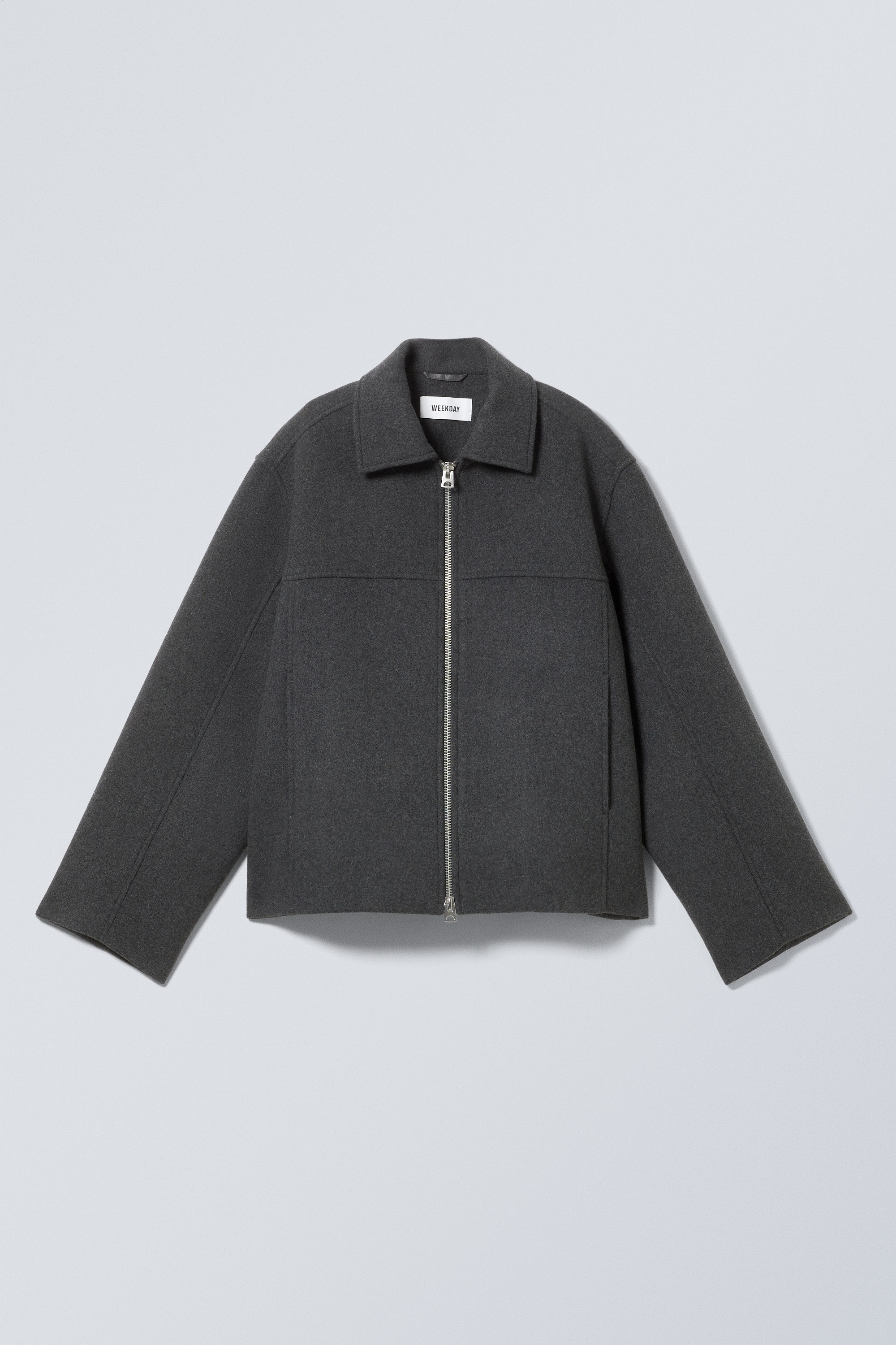 short wool blend jacket - Dark Grey Melange | Weekday WW