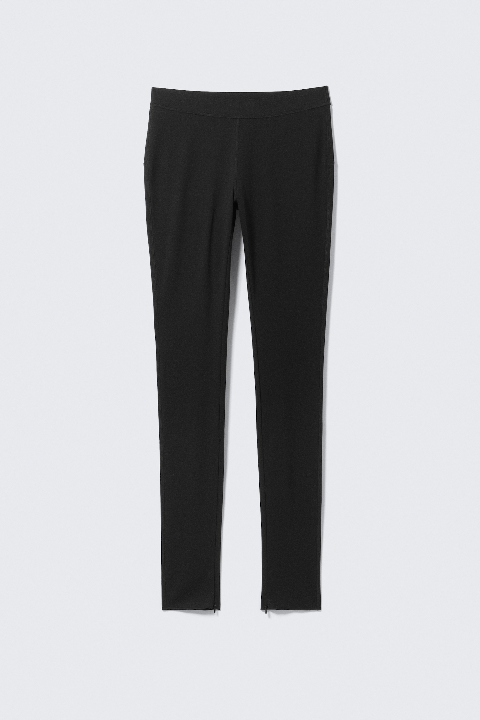 Zipped Stretchy Trousers - Dark/Dark Brown - 2