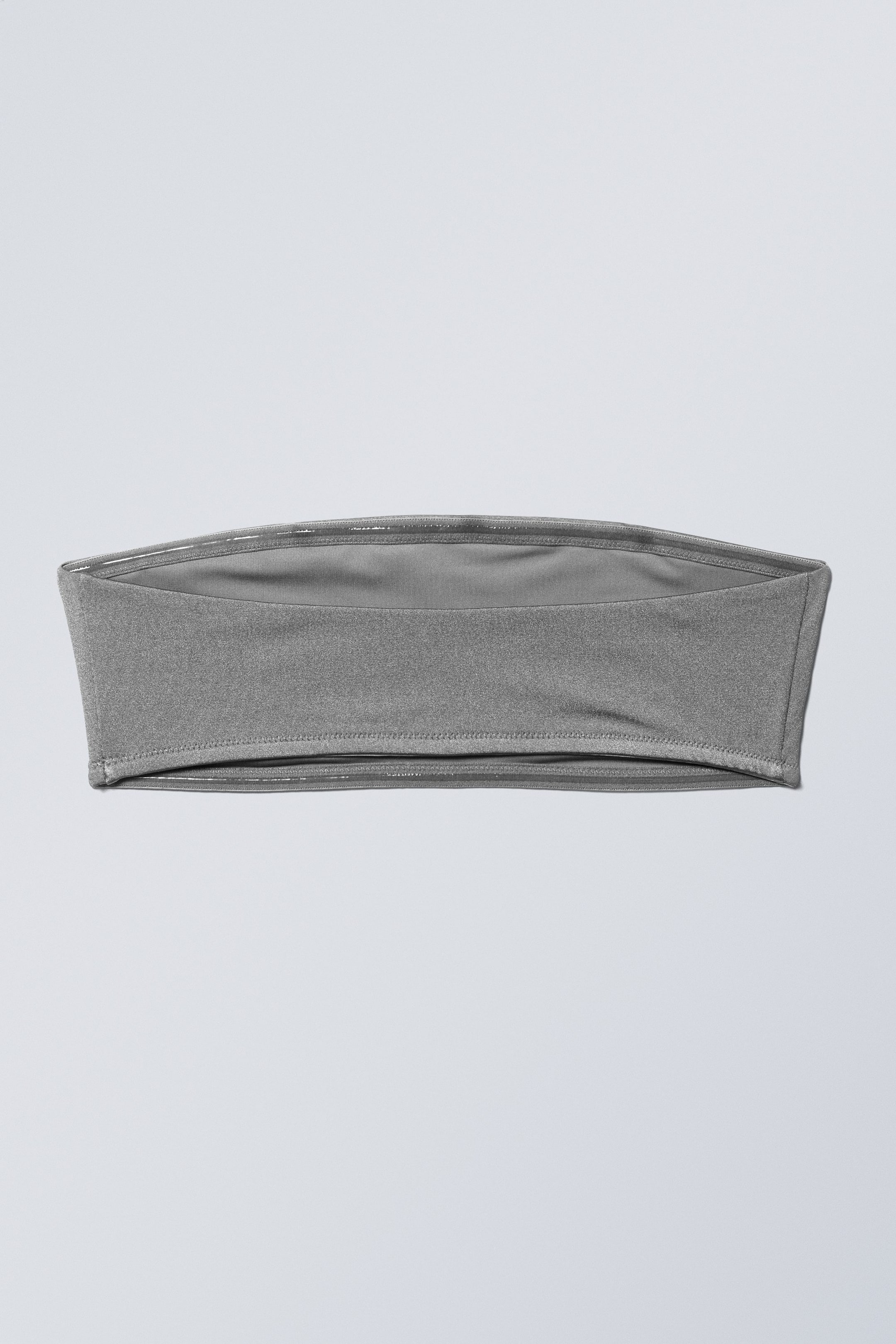 Grey Shimmer - Shine Bandeau Bikini Top - 1