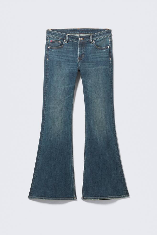 Katsumi Embellished Low Rise Slim Flared Jeans - Embellished Blue - Dark Blue - 1