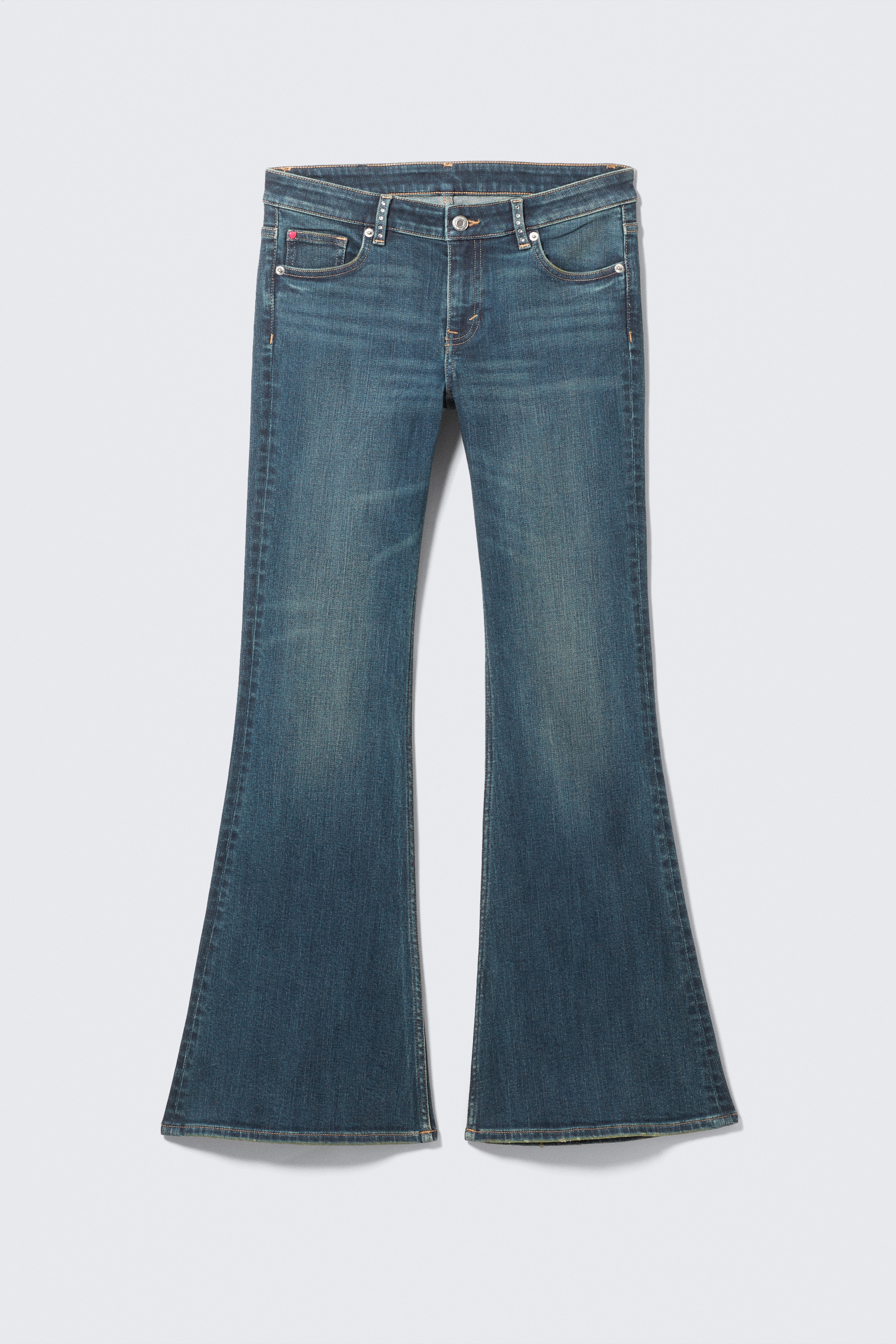 Größeres Bild anzeigen: Katsumi Embellished Low Rise Slim Flared Leg Jeans - Embellished Blue - Dunkelblau - Ladies | H&M AT 6