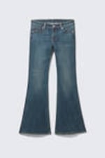 Embellished Blue - Dunkelblau - Katsumi Embellished Low Rise Slim Flared Leg Jeans - 5