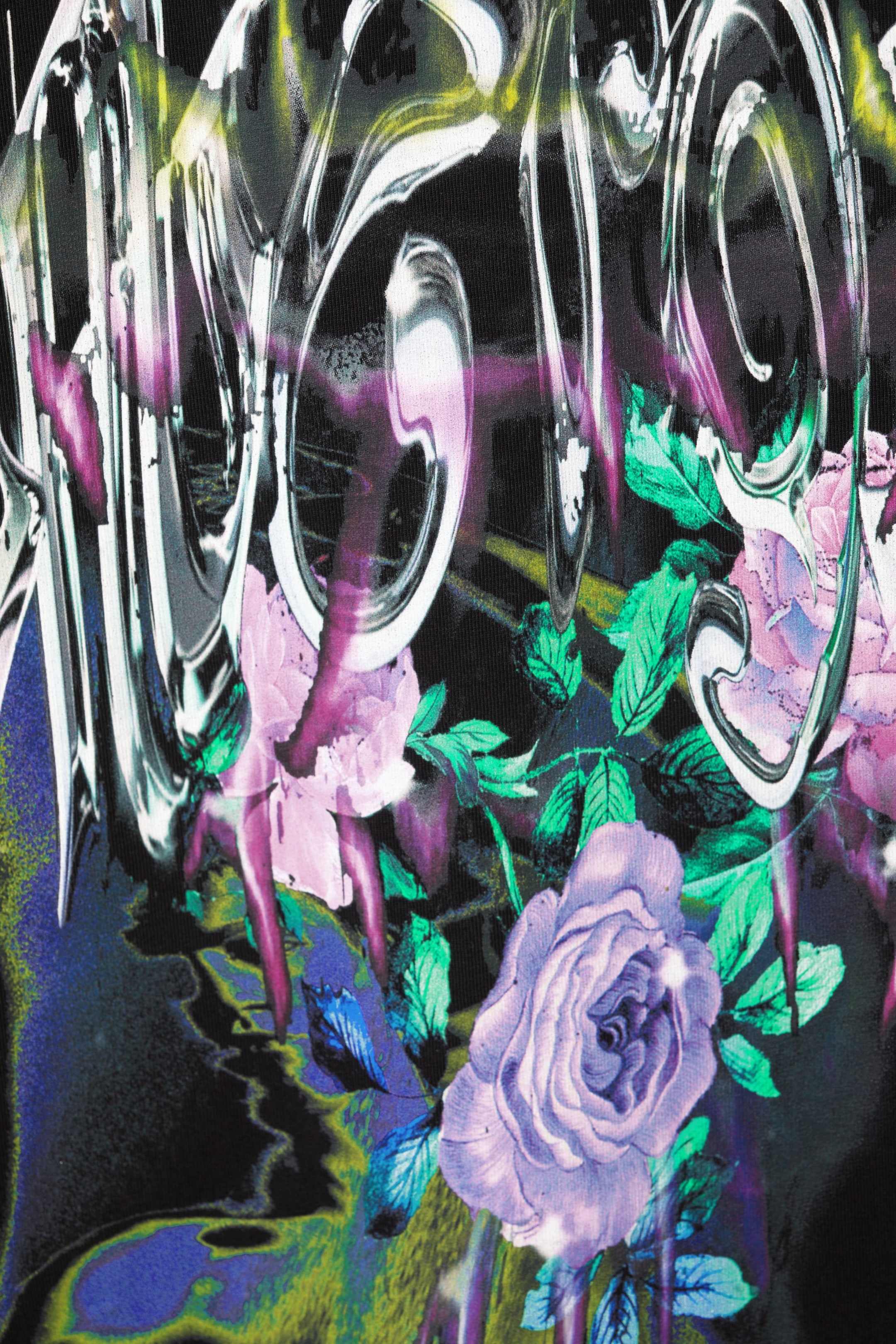 Black w flowergy - T-shirt oversize à imprimé graphique - 1