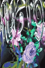 Black w flowergy - T-shirt oversize à imprimé graphique - 1