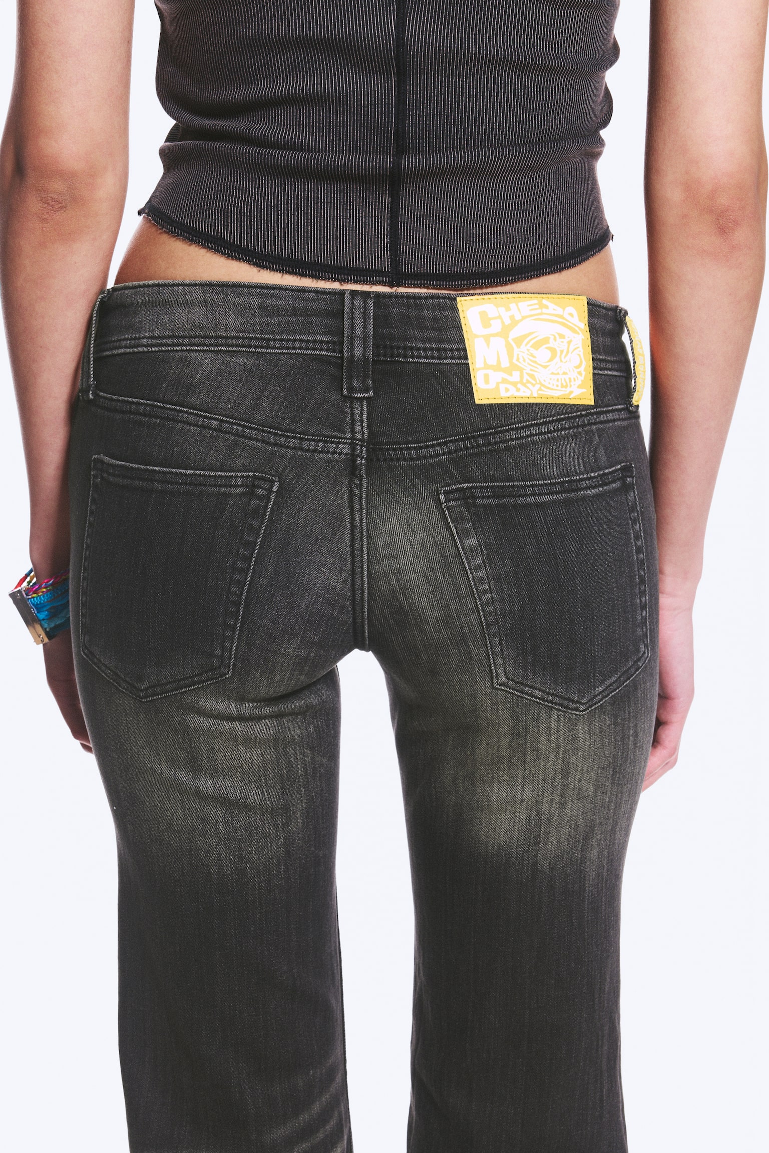 Jeans skinny FLARE LOW a zampa - Mustard Black - Nero - 7