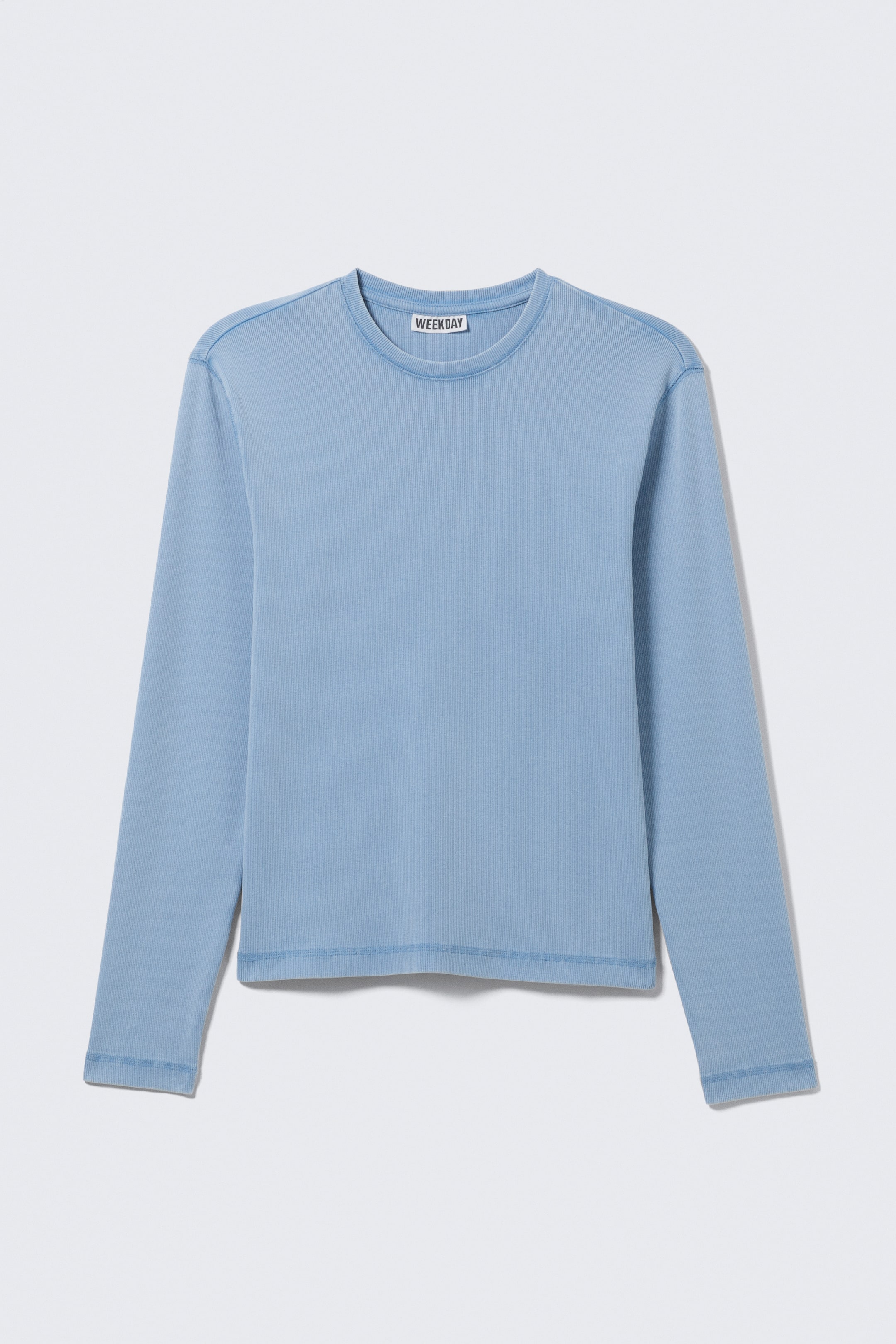 Visualizza l'immagine ingrandita: Geripptes Longsleeve-Shirt - Gewaschenes Blau - UOMO | H&M CH 1