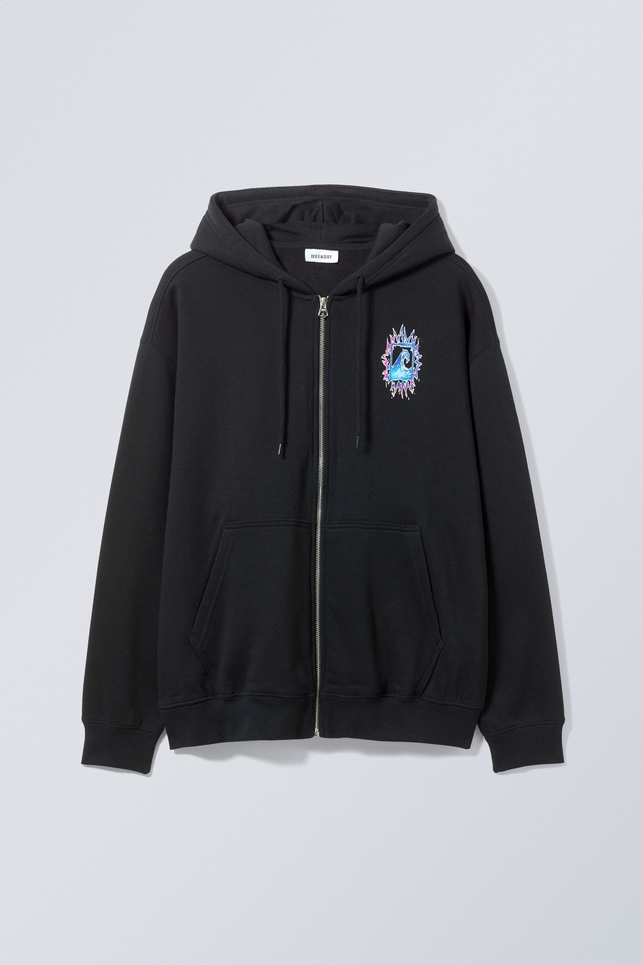 Dreifache Welle - Oversized Printed Zip Hoodie - 0