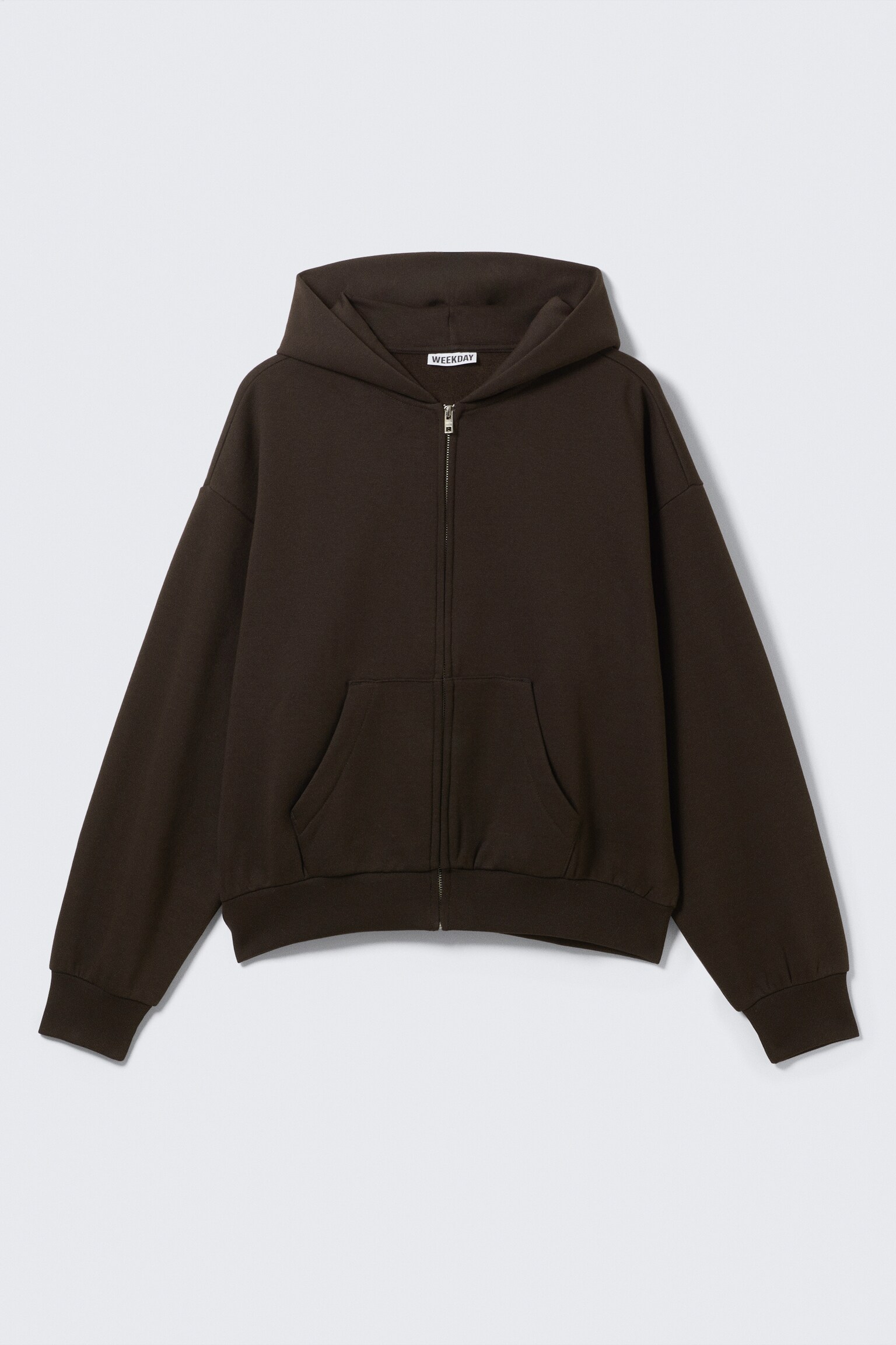 Loose Fit Zip Hoodie - Mørkebrun/Gråmeleret/Sort - 2
