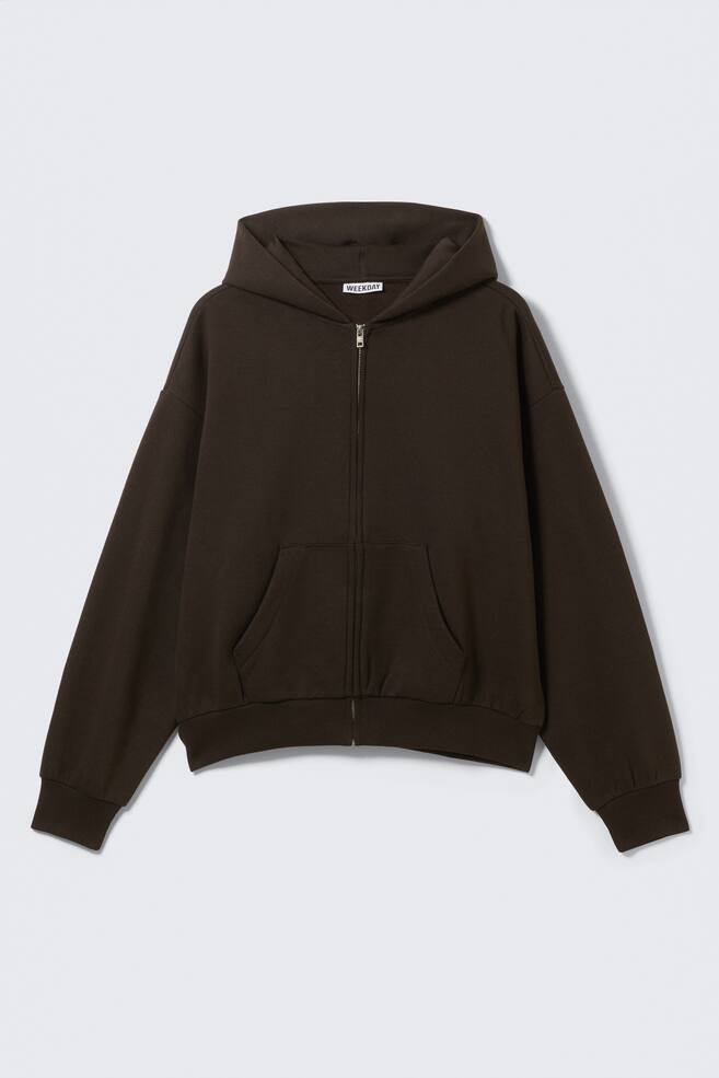 Loose Fit Zip Hoodie - Dark Brown/Dark Brown/Black/Grey Melange/Washed Light Blue/Dark Green - 1