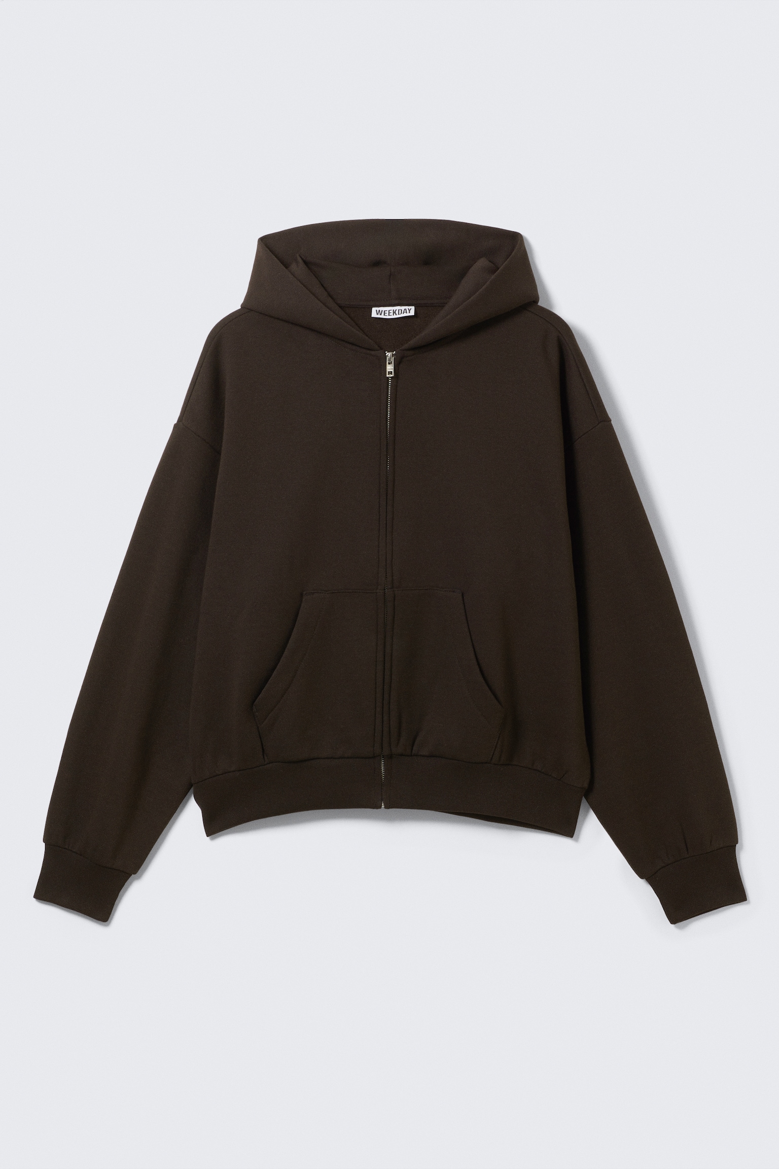 Loose Fit Zip Hoodie - Dark Brown/Grey Melange/Black - 2