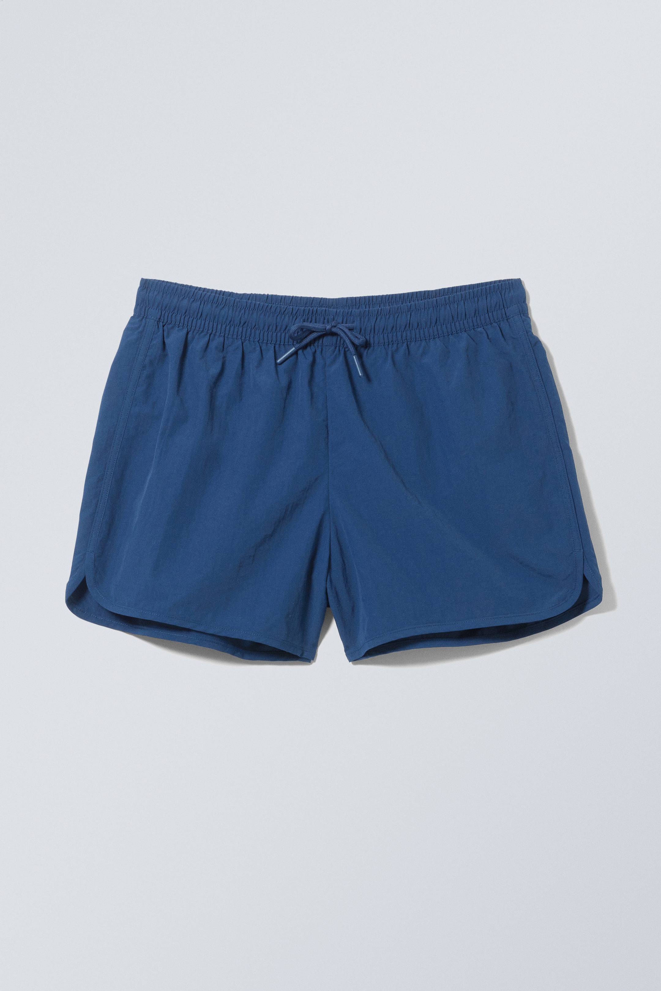Blue - Structured Mid-Thigh Swim Shorts - 1