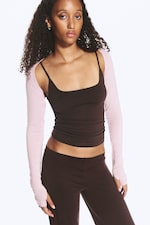 Hellrosa - Figurbetonter Jersey-Bolero - 0