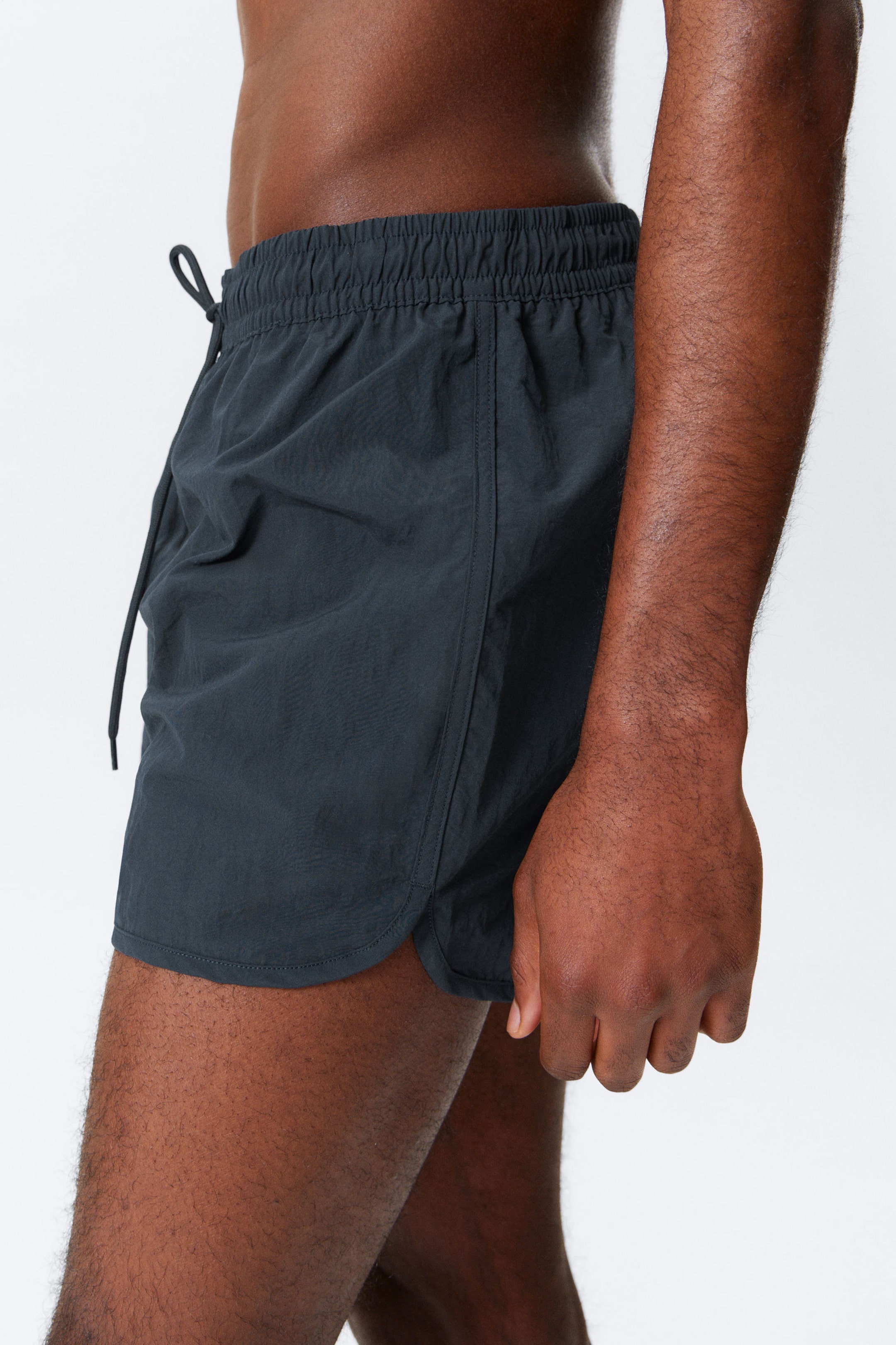 Dark Blue - Structured Mid-Thigh Swim Shorts - 2
