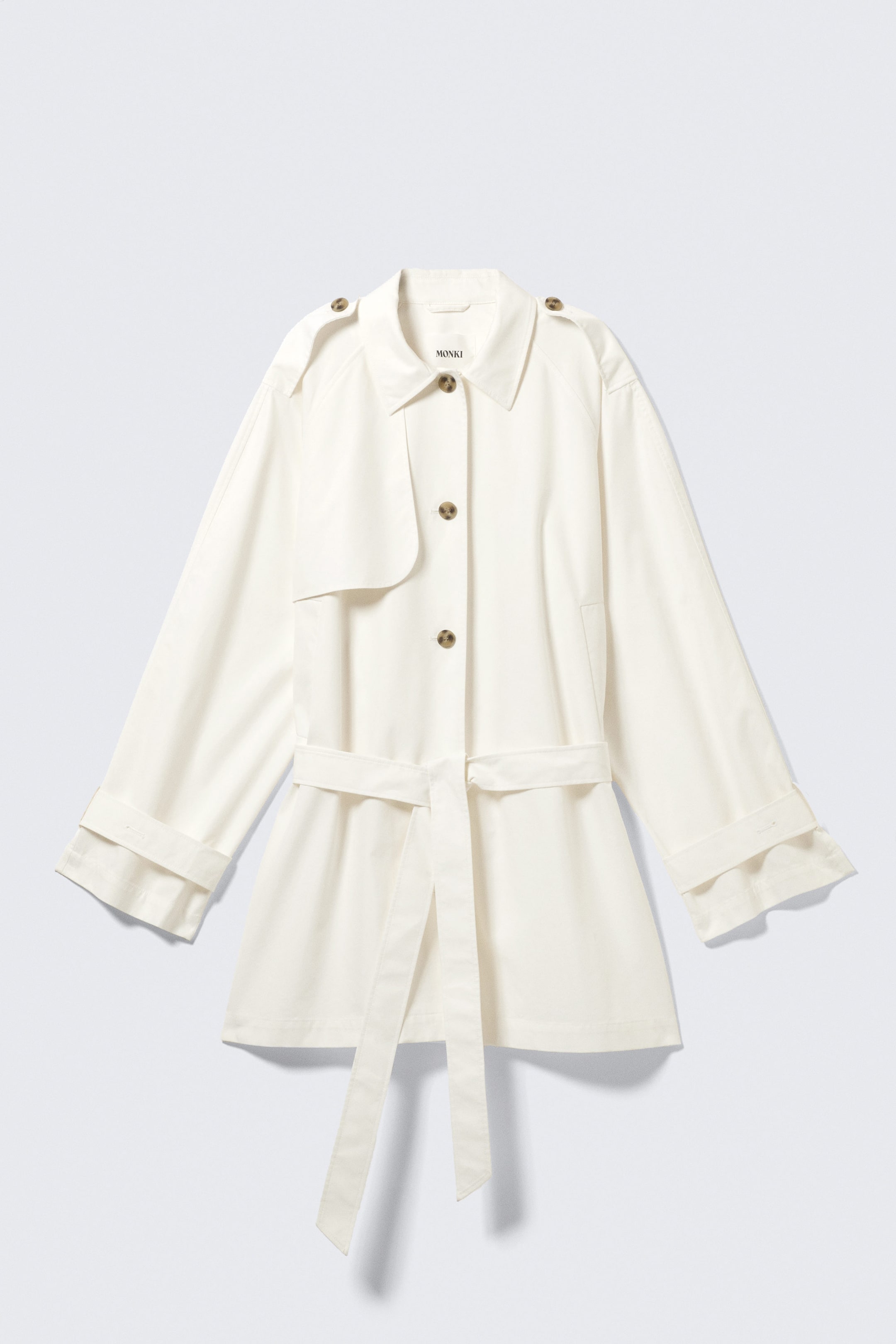 White - ROSABEL LOOSE SINGLE-BREASTED TRENCH COAT - 5