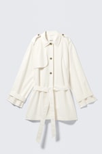 White - ROSABEL LOOSE SINGLE-BREASTED TRENCH COAT - 5