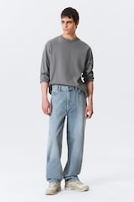 Blue Fade – middels blå - Galaxy løs og rett jeans med mellomhøy midje - 0