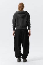 Washed Black - Fitted Zip Hoodie - 2