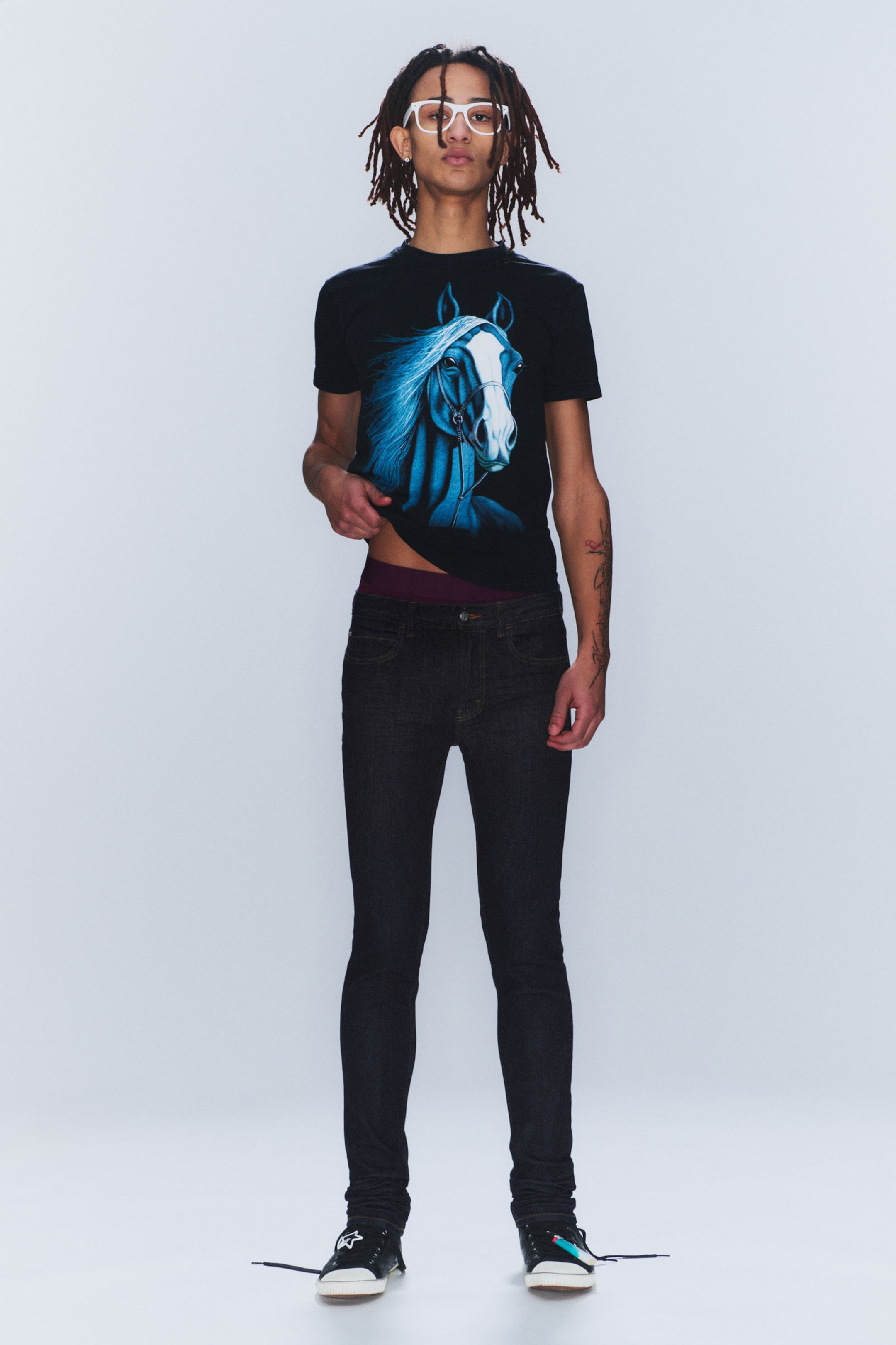 Blauw - Sleezie skinny jeans met lage taille - 2