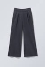 Washed Dark Blue - Loose Wide Heavyweight Sweatpants - 0