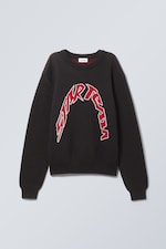 Black - Star Team - Regular Jacquard Knitted Graphic Sweater - 0