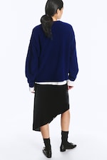 Bleu foncé chiné - Pull en maille décontracté - 3