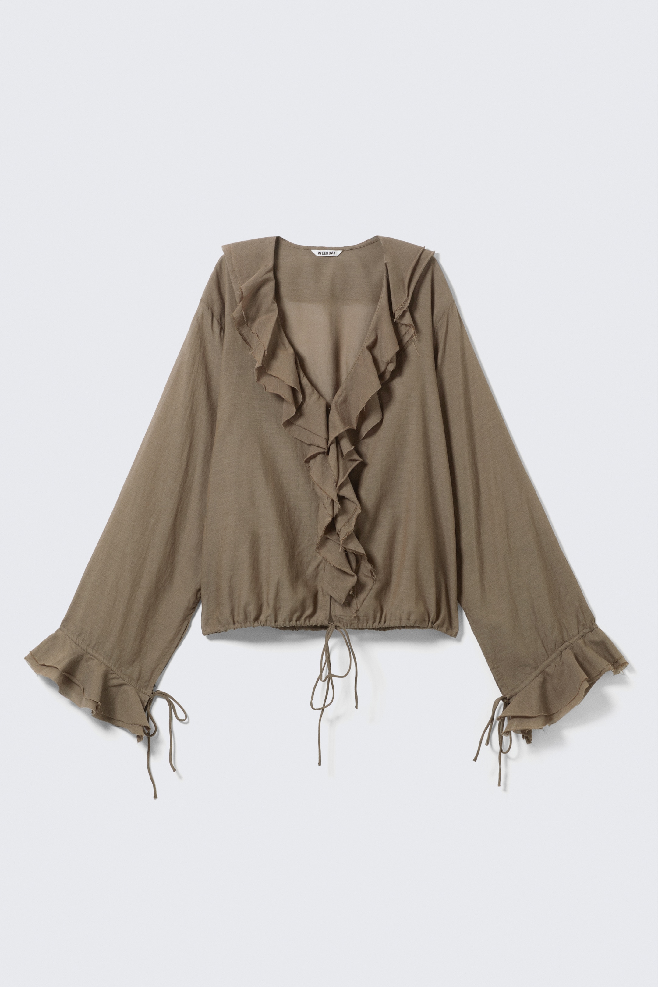 Größeres Bild ansehen: Langärmelige Wickelbluse mit Rüschen - Braun - Ladies | H&M DE 6