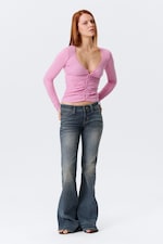 Rosa - BELLE B - GERAFFTER CARDIGAN MIT V-AUSSCHNITT - 1