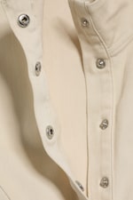 Helles Staubbeige - Figurbetontes Top aus Baumwolle - 5