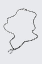 Argent - Collier chaîne à pendentif en acier inoxydable - 0