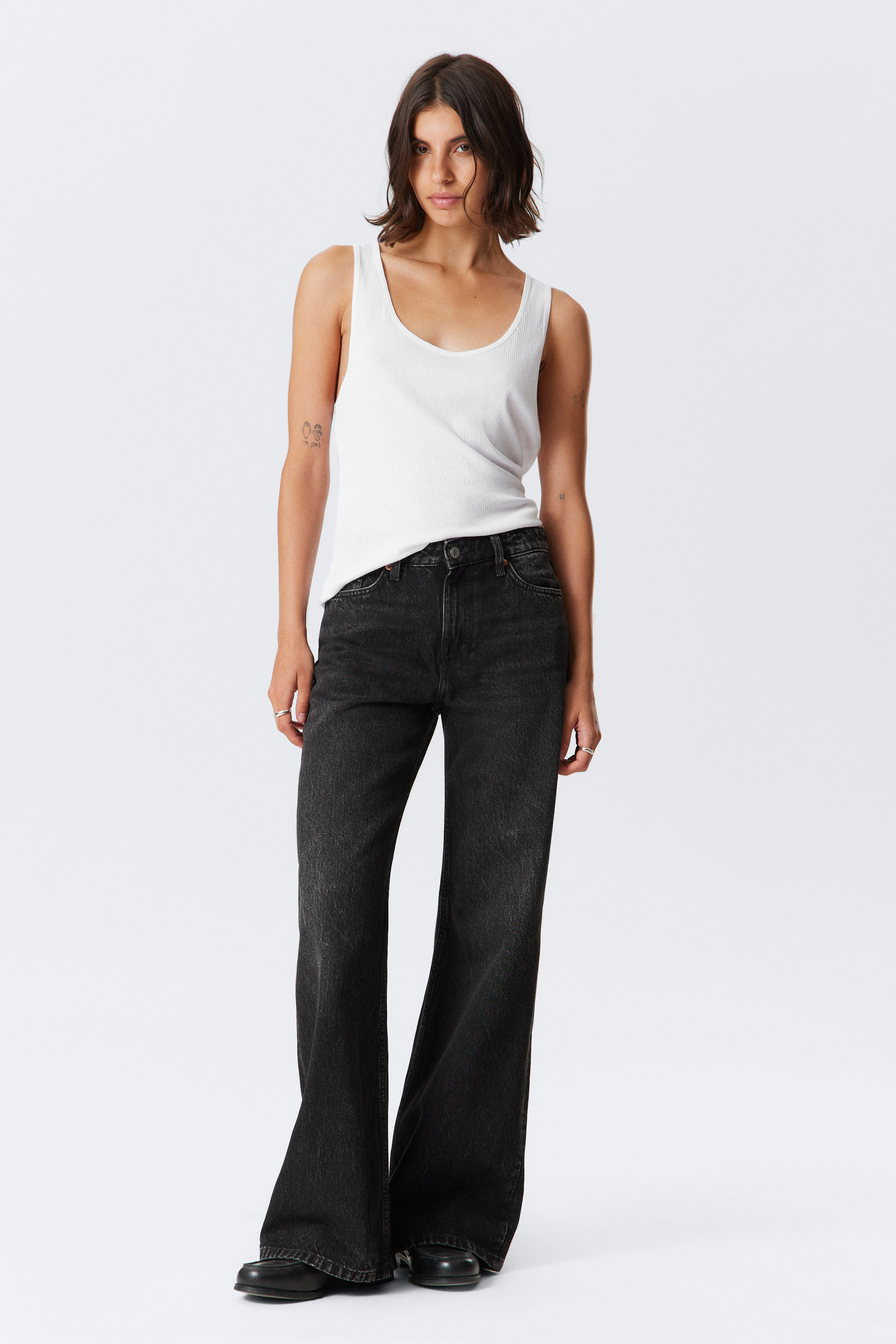 Paloma Black - Svart - Paz Mid Waist Loose Wide Leg Jeans - 1