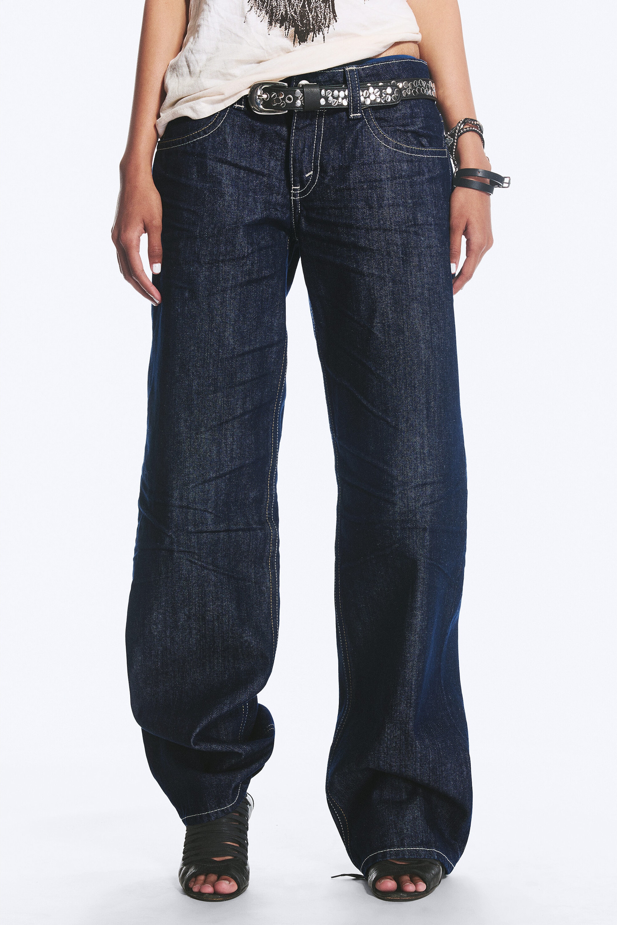 Blue Rinse – Donkerblauw - Messy Low Rise Regular Straight Jeans - 2