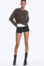 Svart - Hotpants med lavt liv - 1