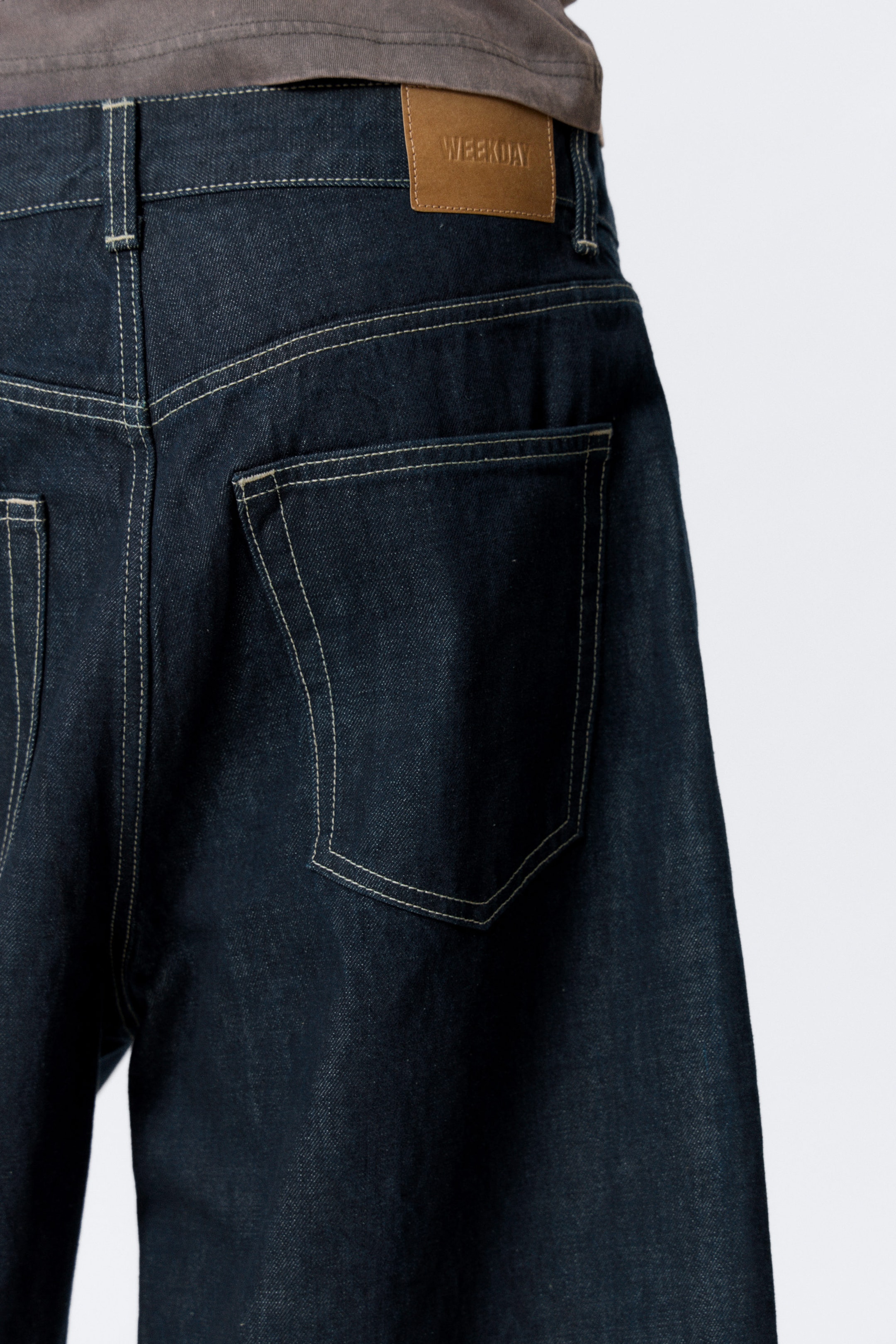 Blue Rinse - Mörkblå - Astro Mid Waist Loose Baggy Denim Shorts - 5