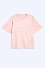 Gestreept oudroze - Katoenen boxy T-shirt - 0