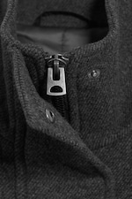 Dark Grey Melange - Wool-blend funnel jacket - 7