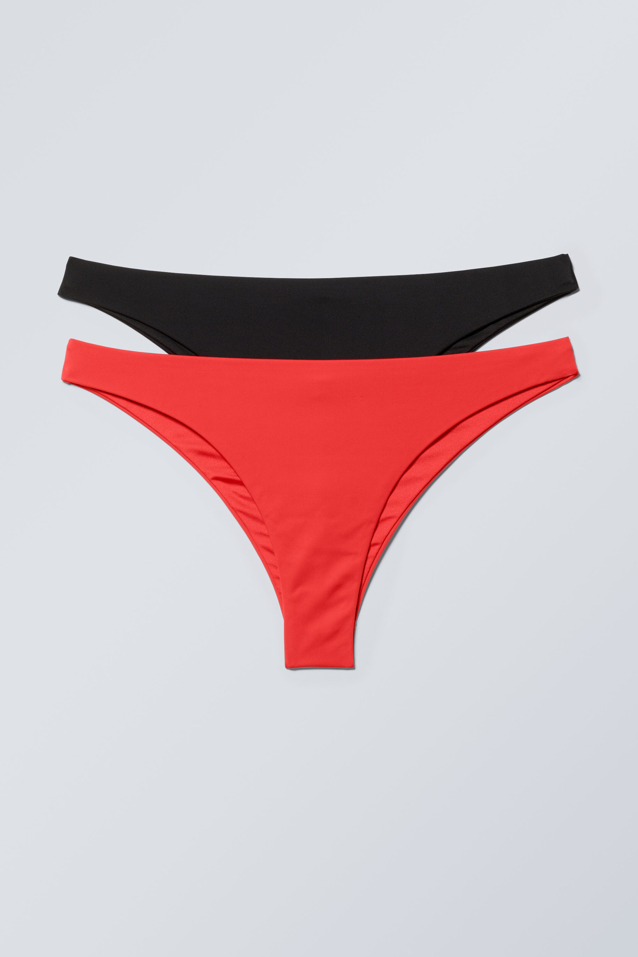 Noir Rouge - Lot de 2 bas de bikini brésiliens - 0