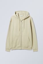 Beige - Oversized-Kapuzenjacke mit Reißverschluss - 0